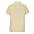 thumbnail image 4 of Button Down Shirts Women 2022 Dressy Casual Blouses Short/Long Sleeve Linen Collared T Shirts Loose Plain Tees Tshirt, 4 of 5