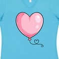 thumbnail image 4 of Inktastic Pink Balloon Heart Women's V-Neck T-Shirt, 4 of 5