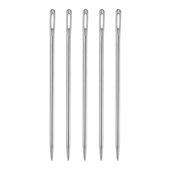 Uxcell 5pcs Upholstery Needles 3mm Dia 100mm (3.94") Extra Long Large Eye Needles