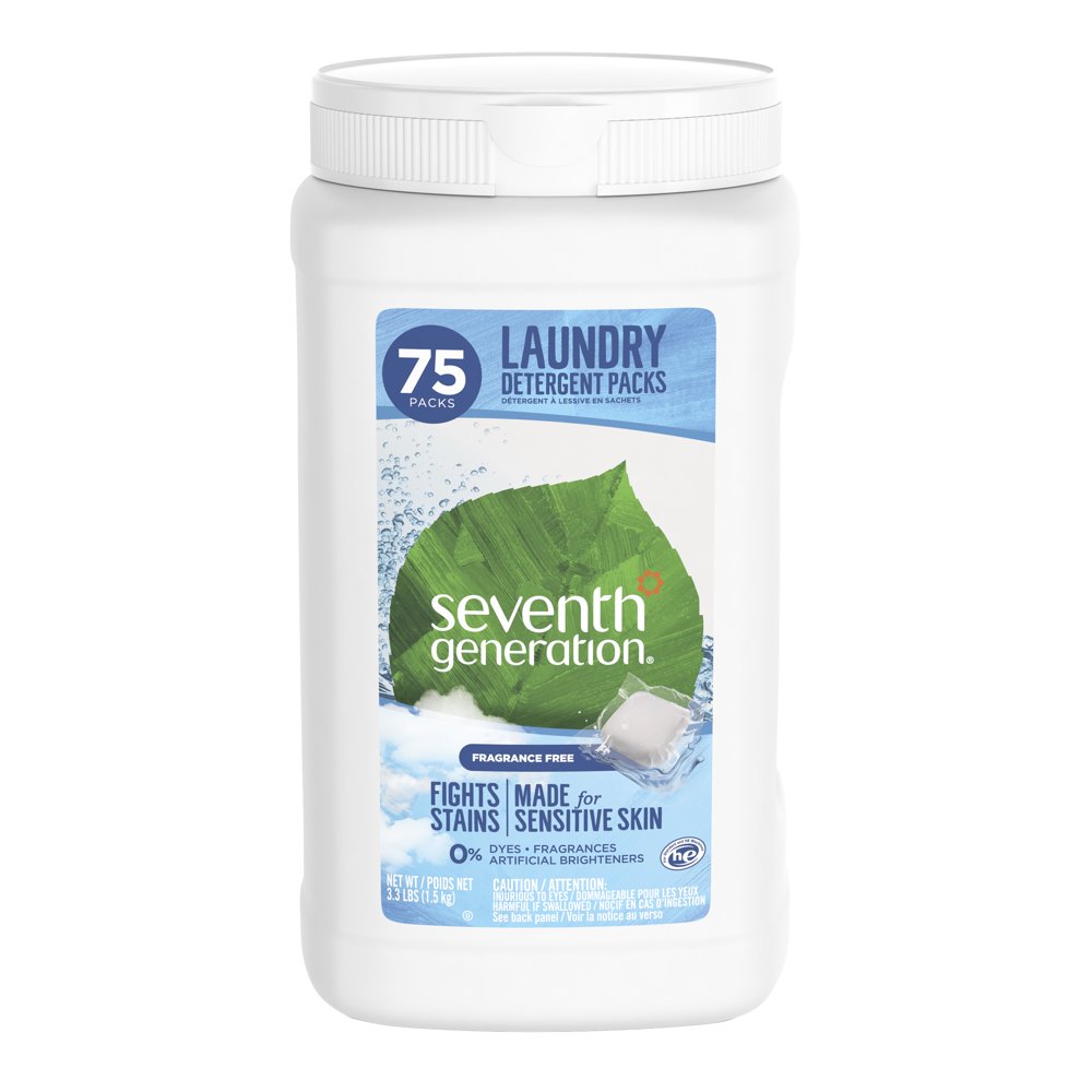 Seventh Generation Laundry Detergent Packs Fragrance Free 75 count