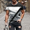 thumbnail image 2 of Afuyipoi Mens Geo-Print Crew Tee,Short-Sleeve Quick-Dry Tee Casual Summer Travel Shirt Gray M, 2 of 7