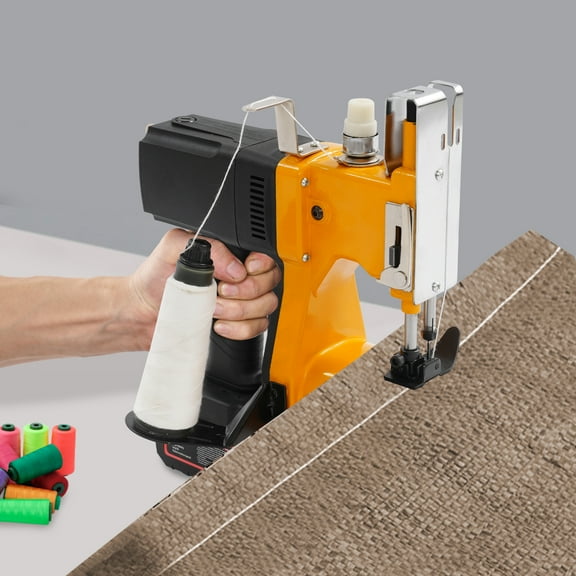 Black And Yellow Alloy 29.2x21.5x28.5cm Wireless Electric Sewing Machine 36v Lithium Battery Industrial Portable Packaging Machine