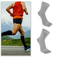 thumbnail image 2 of Unique Bargains 1 Pair Full Finger Five Toe Socks Unisex Non Slip Daily Fit Finger Socks Gray, 2 of 7