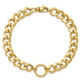 thumbnail image 4 of 14K Polished Circle Accent Fancy Link Bracelet, 4 of 6