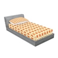 thumbnail image 2 of Ambesonne Vintage Fitted Sheet & Pillow Sham Set, 70s Boho Geometric, Twinxl, Orange Cream, 2 of 2