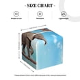 thumbnail image 4 of Sikiie Elephant Giraffe Leather Tissue Box Cover Square, tissue box holder, Tissue Box with Bottom Belt-5.2”x5.2”x5.2”, 4 of 7