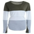 thumbnail image 3 of T-Shirt d'Allaitement à Rayures pour Femmes Enceintes à Manches Longues, Col Rond, 3 of 6