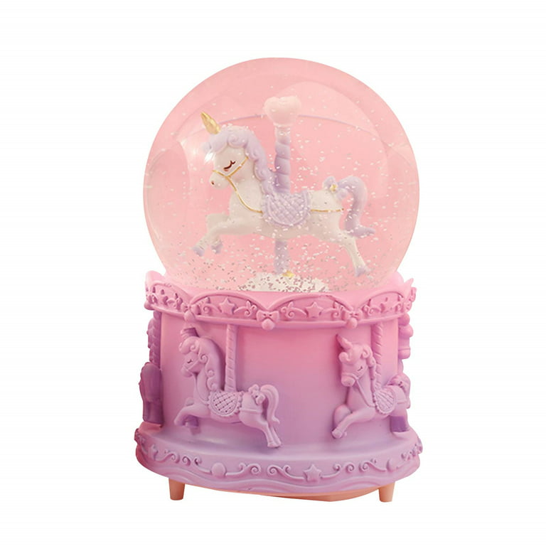 Personalised Rocking Horse Glitter Snow Globe - Add Name or Message