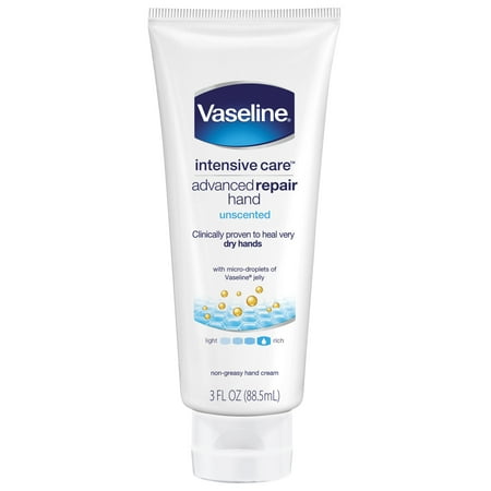 Vaseline Intensive Care Hand Lotion Advanced Repair Unscented 3 oz