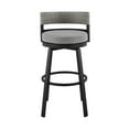 thumbnail image 6 of Ella 30 Inch Modern Outdoor Patio Swivel Bar Stool,  Aluminum, Gray, Black- Saltoro Sherpi, 6 of 9