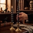 thumbnail image 5 of Twfbrm Halloween Spiral Taper Candles, 2 Packs 7 Inch Tall Candlesticks with Twisted Fat Design, Halloween Decoration Soy Wax Candle for Home, Dinner, Wedding, Party Favor, 5 of 8