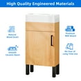 thumbnail image 5 of Dextrus 16 Inch Small Bathroom Vanity with Undermount Sink, Free Standing Bathroom Storage Cabinet with Drain, Oak, 5 of 7