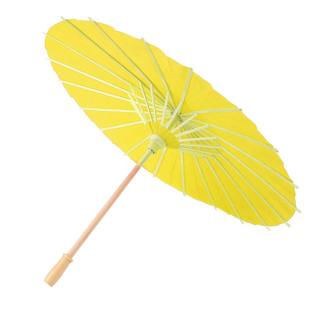 Blanco en blanco paraguas de papel decoración apoyos para niños DIY pintura a mano (amarillo)