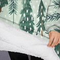 thumbnail image 3 of Oversized Wearable Blanket Hoodie,Light Green Christmas Tree Pattern Sherpa Blanket Hoodie with Super Pockets,Super Warm Fuzzy Pullover for Women & Men, 3 of 6