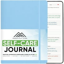 PRODUCTIVITY STORE Gratitude Journal & Self Care Journal - Guided Journal, Mindfulness Journal & Mental Health Journal All-In-One - Premium Daily Journal For Women & Men - A5 5.8" x 8.3" - Light Blue