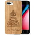 thumbnail image 1 of Case Yard Wooden Case Outside Soft TPU Silicone, Slim Fit Shockproof Wood Protective Phone Cover for Girls Boys Men and Women, Supports Wireless Charging New World Order Design case for iPhone-8-Plus, 1 of 7