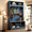 Blue, variant on OMCHOM Hall Tree with Bench and Shoe Storage, 71" Farmhouse 4-in-1 Mudroom Storage Organizer with Coat Rack, 4 Shoe Cubbies, Storage Shelf for Entryway, Hallway, Living Room(Black)