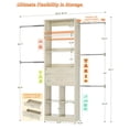 thumbnail image 4 of Homieasy Adjustable Small Closet System, 3.2-6.8FT Expandable Closet Organizer with 2 Wooden Drawers & 5 Heavy-Duty Hanging Rods, White Oak, 4 of 7