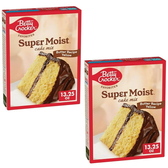 Betty Crocker Favorites Super Moist Butter Recipe Yellow Cake Mix, Holiday Baking, 13.25 oz (Pack of 2)