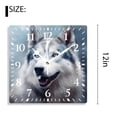 thumbnail image 2 of 12 Inch Wall Clock Battery Operated Silent Clock Decorative for Office, Kitchen, Outdoor, Living Room，Husky Dog and Vintage Black Background Elegant Design, 2 of 4