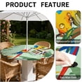 thumbnail image 4 of ARTSLION Round Outdoor Tablecloth For Up To 44in With Umbrella Hole & Zipper Waterproof Elastic Edge Fitted Table Cover Big Sunflower For Patio Picnic Party, Tropical Parrots, 4 of 6