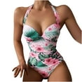 thumbnail image 1 of Traje de baño de una pieza para mujer, conjuntos de bikini para mujer, trajes de baño de color liso para mujer, trajes de baño de cintura alta para mujer, 1 of 5