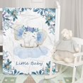 thumbnail image 5 of Kainsy Elephant Baby Blanket, Blue Elephant Blanket Baby Boys, Super Soft Fleece Elepahnt Blankets for Newborns Toddler Boys, Gifts for Baby Boys Baby Shower 30"X40", 5 of 7