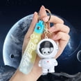 thumbnail image 2 of Llavero con colgante de astronauta y astronauta luminoso con luz nocturna de oso estrellado para estudiantes, regalo para pareja, colgante de mochila escolar, 2 of 4