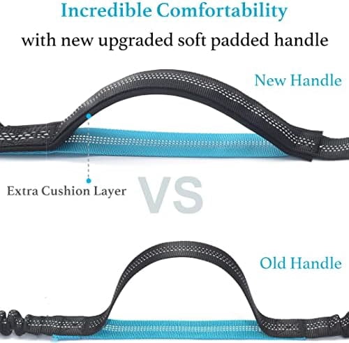 Retractable Hands Free Dog Leash - Dual Handle Bungee Waist Leash for Small, Medium and Large Dogs (Small, 8-25 lbs, Black)