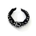thumbnail image 2 of Headbands For Women Pearl Headbands - 1pcs Twisted Faux Pearl Velvet Headband Elegant Bling Hair Clip-black, 2 of 5