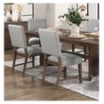 thumbnail image 3 of Walnut Finish Wood Side Chairs Set of 2, Gray Textured Fabric Upholstered Seat and Back Modern Dining Furniture Gray + Dining Room + Side Chair + Wood, 3 of 8