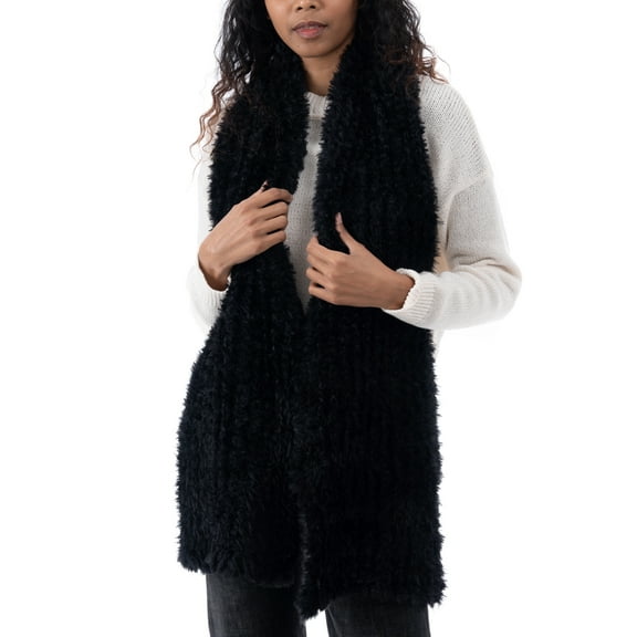 I.N.C. International Concepts Women's Faux-Fur Scarf, Black, One Size