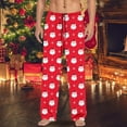 thumbnail image 2 of Yuncity Christmas Pajama Pants Men Male Drawstring With Pocket Xmas Printed Casual Sleeping Pants Loungewear Bottoms Red L, 2 of 4
