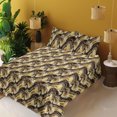 thumbnail image 2 of Ambesonne Marble Print Fitted & Flat Sheet with Sham 3 Pcs Set, Rock Print Nature Vibe, Twin XL, Chocolate Mustard Taupe, 2 of 5