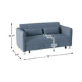 thumbnail image 4 of Pemberly Row Velvet Upholstered Click Clack Convertible Sofa in Blue, 4 of 4