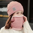 thumbnail image 2 of iHPH7 Hat and Scarf Set Warm Neck Gaiter Beanie and Scarf Set Winter Neck Warmer Knit Beanie Warm Beanie Fleece Neck Gaiter Pink One Size, 2 of 5