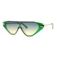 thumbnail image 1 of Lunettes de Soleil pour Femmes à Tige Plate avec Oeil de Chat Rectangulaire Carré Vert Or Gris Brun, 1 of 4