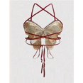 thumbnail image 4 of Crisscross Tie Backless Crop Top Vests for Women Summer Butterfly Embroidery Sexy Halterneck Strappy Camisole Beach Bras light gray, 4 of 4