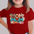thumbnail image 2 of Zpanxa T-Shirts pour Tout-Petites Fille Imprimé Fête des Mères Col Rond Manches Courtes Haut Polyester Spandex 10-11 Ans, 2 of 5