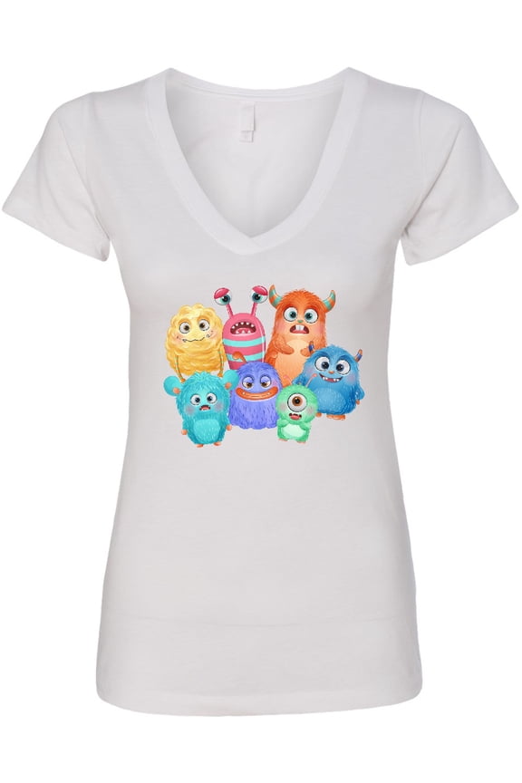 Halloween Monsters Women's V-Neck T-Shirt