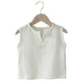 thumbnail image 2 of Loopsun Toddler Summer Tops, Shirts For Kids Sleeveless Solid Round Neck Crop Top For Girls And Boys Tank Top Tee White 5-6 Years, 2 of 5