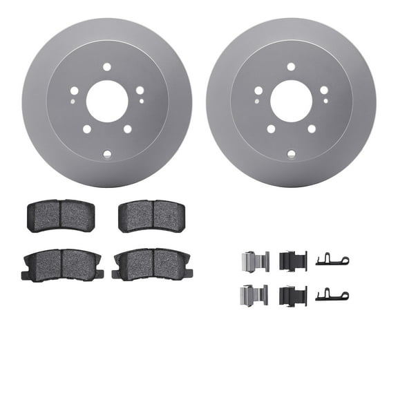 Dynamic Friction Company Rear Geospec Brake Rotors with 5000 Advanced Brake Pads includes Hardware 4512-72080