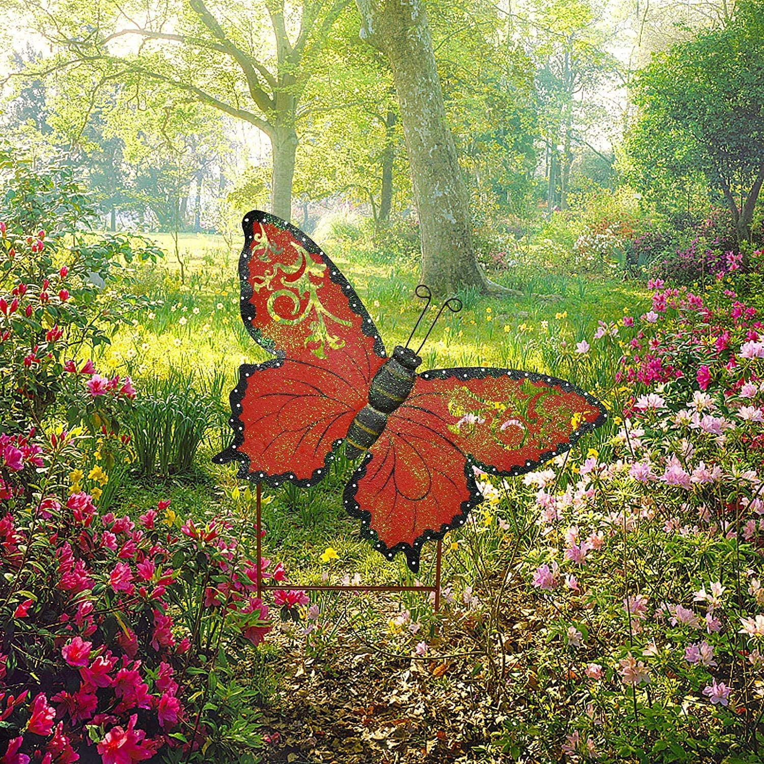 Metal Butterfly Garden Stakes Spring Decorative Yard Signs&nbsp;