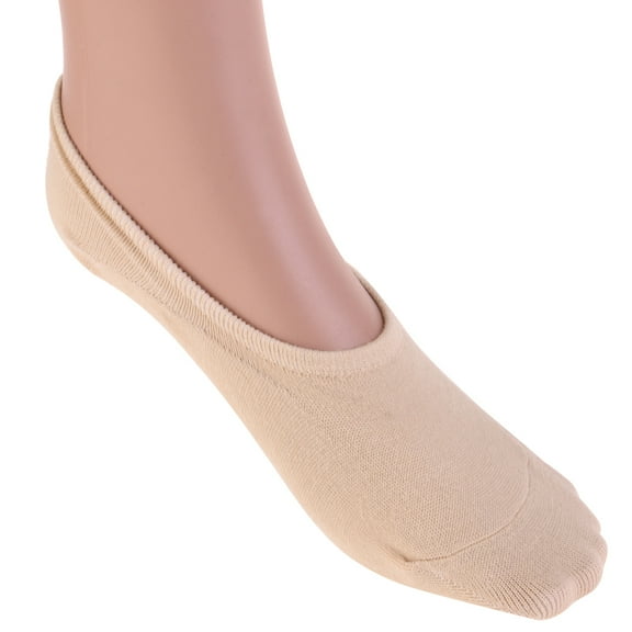 SOPOTUTU 4 Pair Loafer Socks Low Cut Khaki Sweat Absorbent for Women