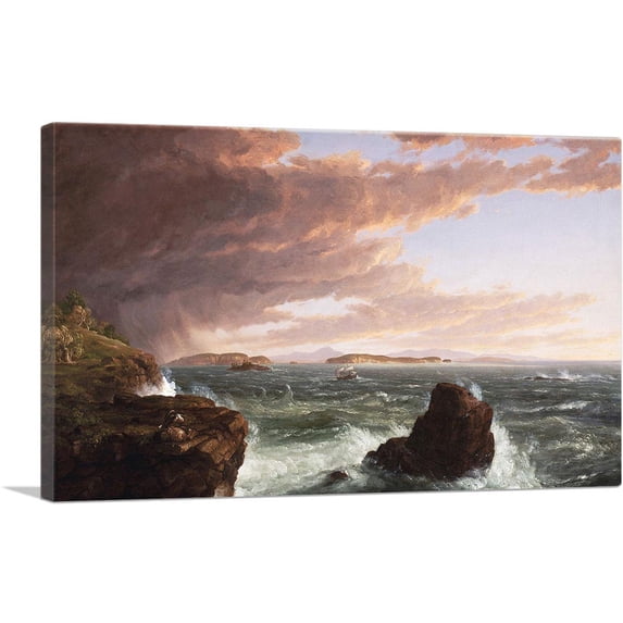 ARTCANVAS View Across Frenchman's Bay From Mt. Desert Island After a Squall 1845 Canvas Art Print by Thomas Cole - Size: 26" x 18" (1.50" Deep)