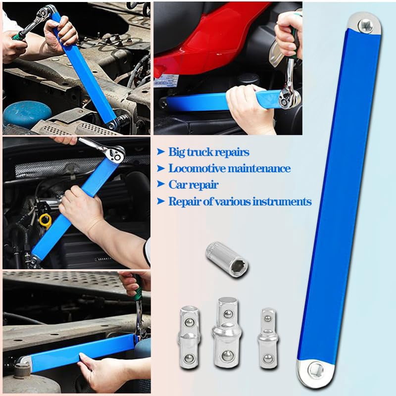 Pro Offset Extension Wrench, Offset Extension Wrench Impact, Pro Zero Offset Extension Wrenchs, Extended Universal Ratchet High-Carbon Impact Ready Tool for Automotive & Industrial Machinery(Green)