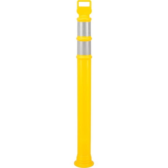 Global Industrial Portable Delineator Post w/ 3" Reflective Bands, 49"H, Yellow