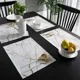 thumbnail image 5 of 1 mantel individual con diseño de mármol para mesa de comedor, accesorios de cocina, decoración moderna para el hogar, manteles de lino, posavasos, 5 of 5