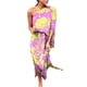 thumbnail image 5 of Vestido de verano para mujer, holgado, con un solo hombro, estampado, con media abertura y mangas cortas., 5 of 5