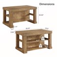 thumbnail image 2 of 55-Inch Large Home Bar Unit, 3-Tier Pub Table with Storage Shelves, Light Brown, 2 of 7